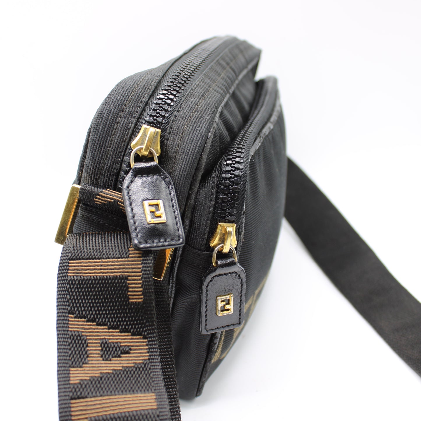 Fendi Roma Black 1925 Logo Crossbody Bag