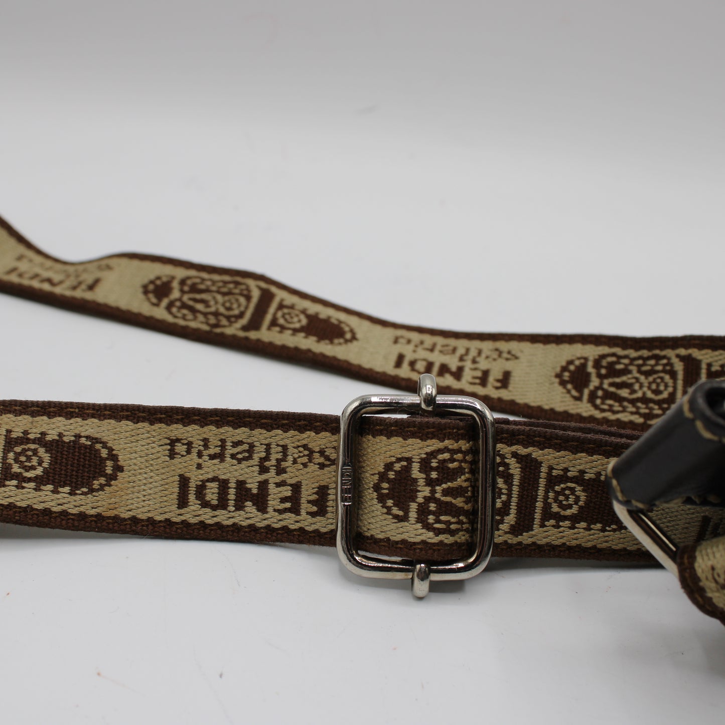 Fendi Brown Zucca Selleria Canvas Leather Crossbody Bag