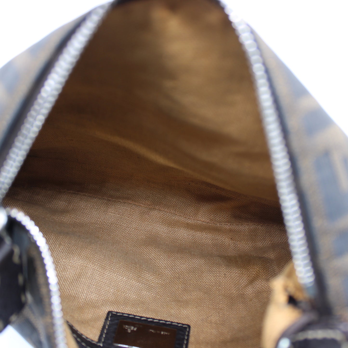 Fendi Brown Zucca Selleria Canvas Leather Crossbody Bag