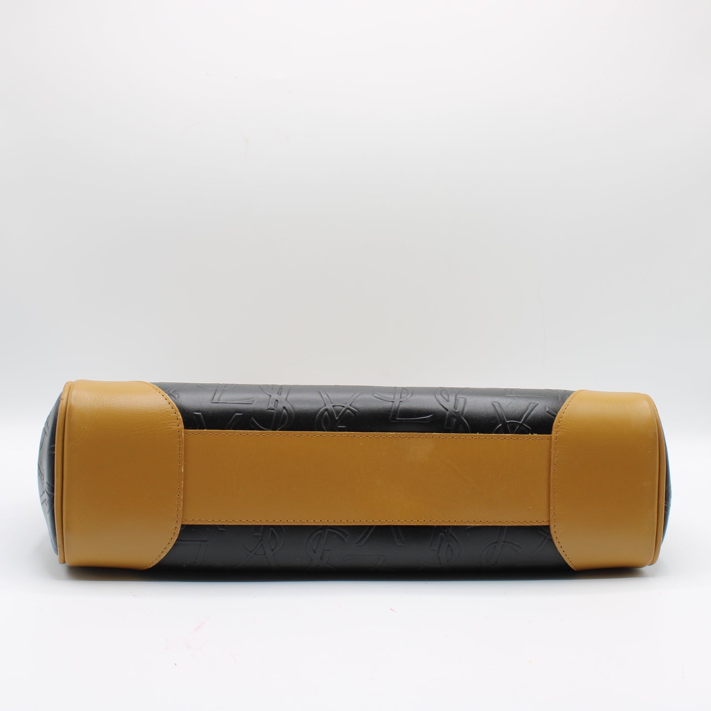 Yves Saint Laurent Black Embossed YSL Leather Top Handle Bag