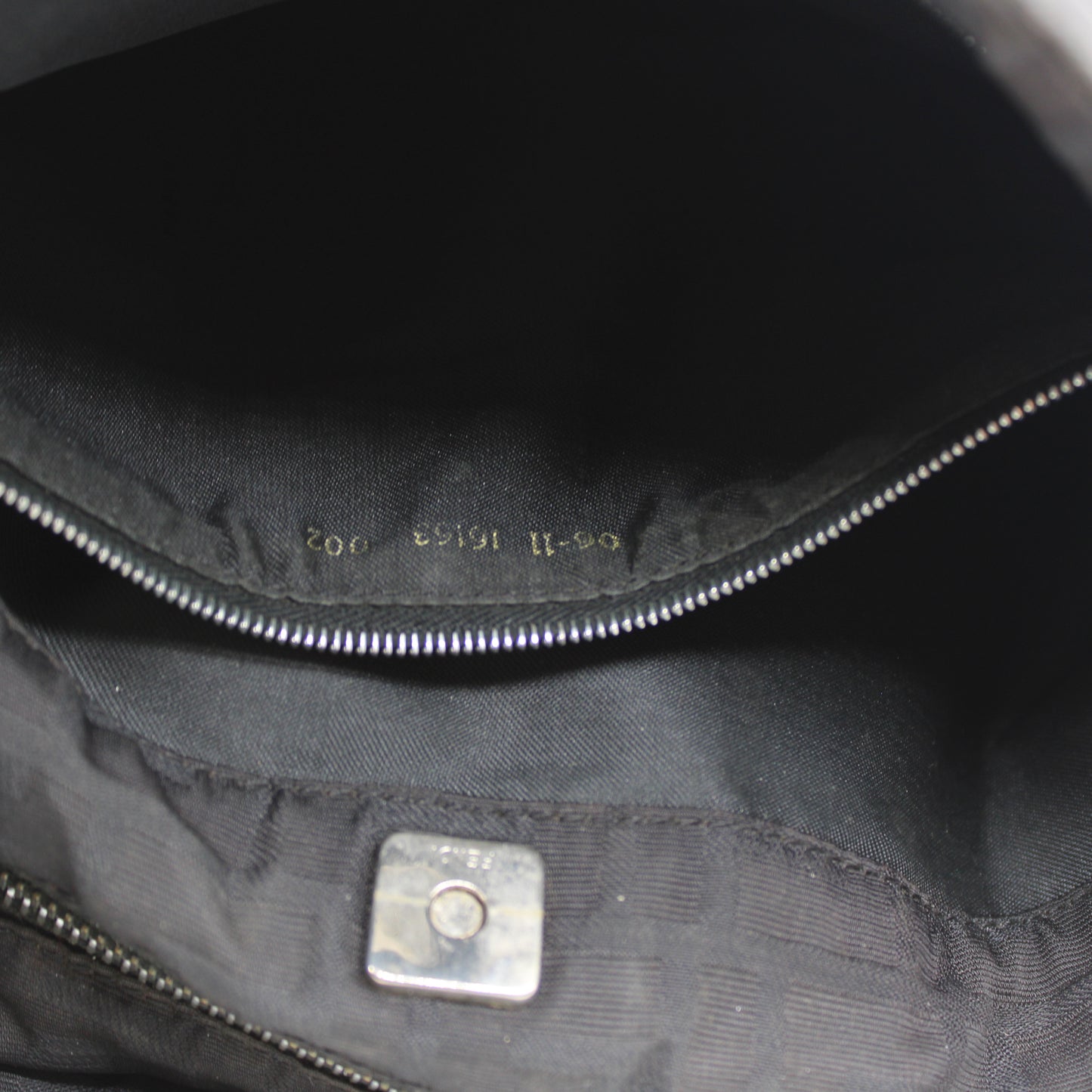 Fendi Black Zucca Canvas Leather Shoulder Bag