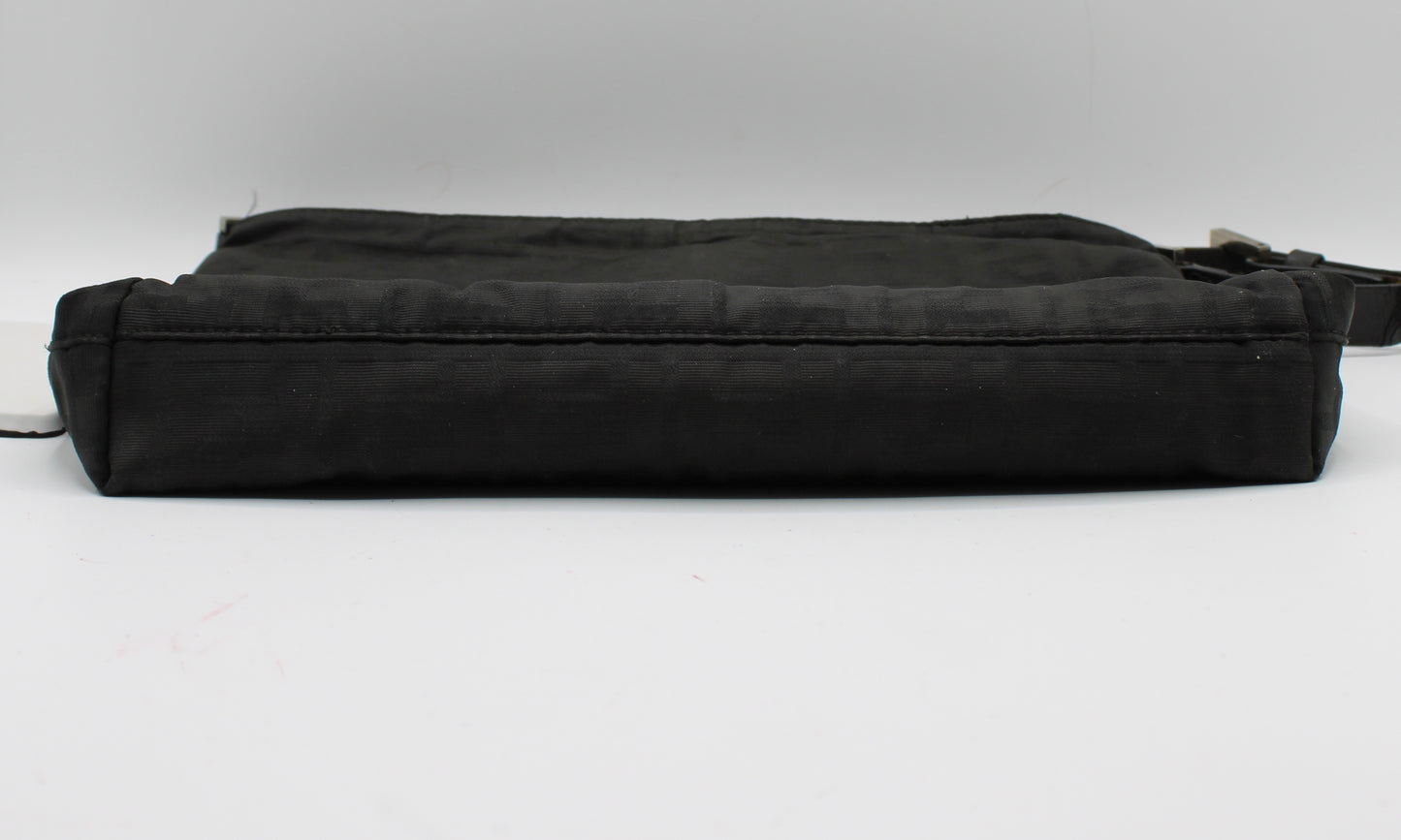 Fendi Black Zucca Canvas Leather Shoulder Bag