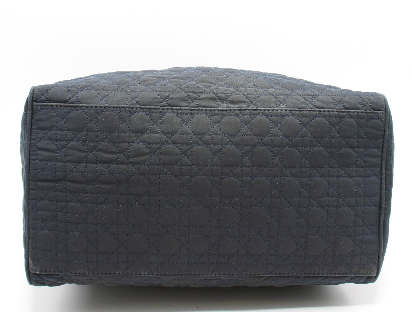 Christian Dior Navy Cannage Cloth Boston Hand Bag