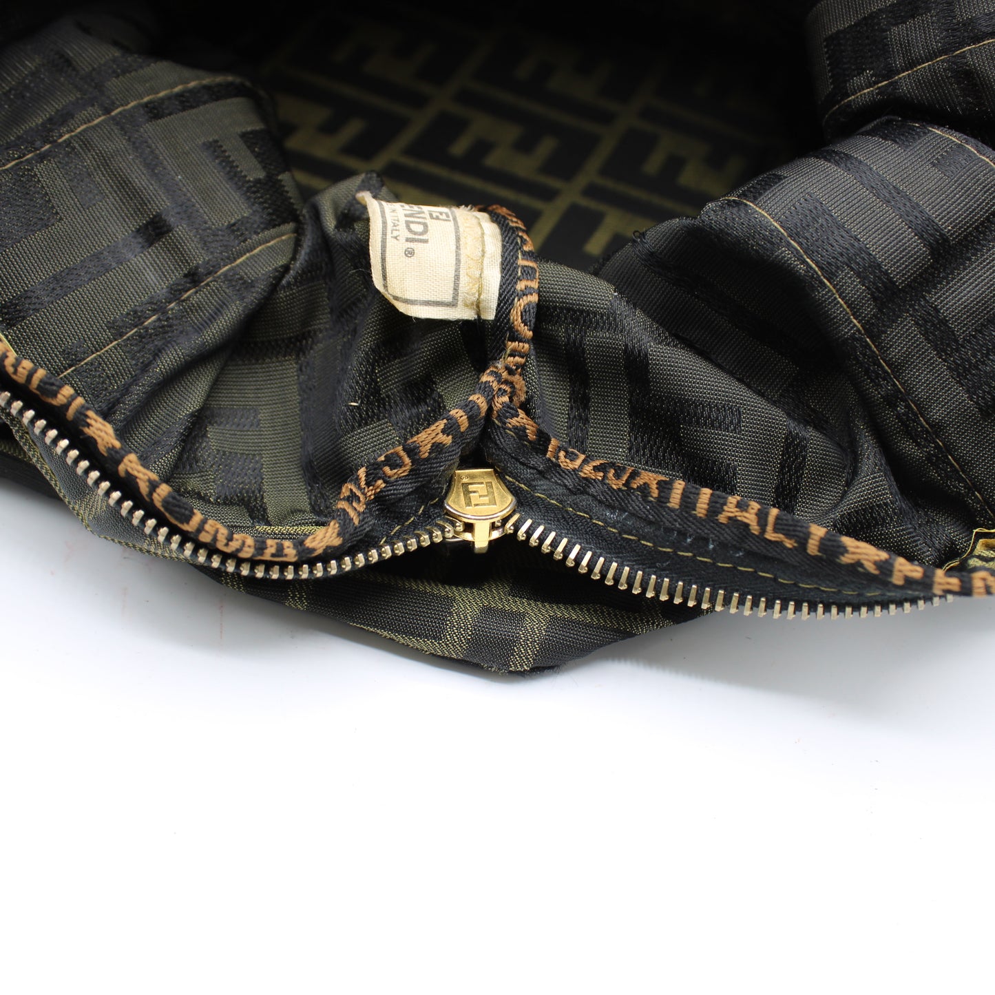 Fendi Olive Brown Zucca Canvas Star Roma Tote