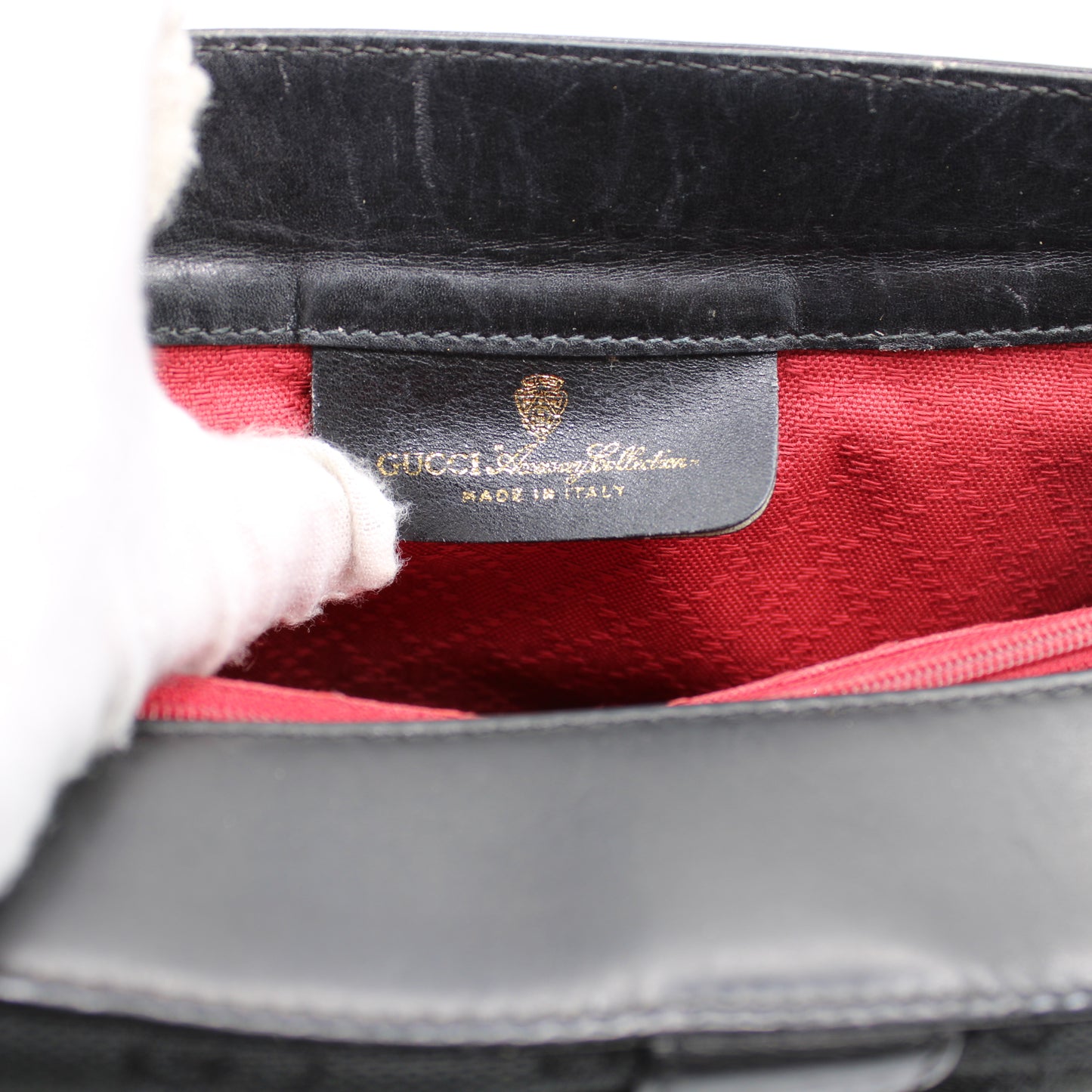 Gucci Black GG Canvas Leather Trim Crossbody Bag