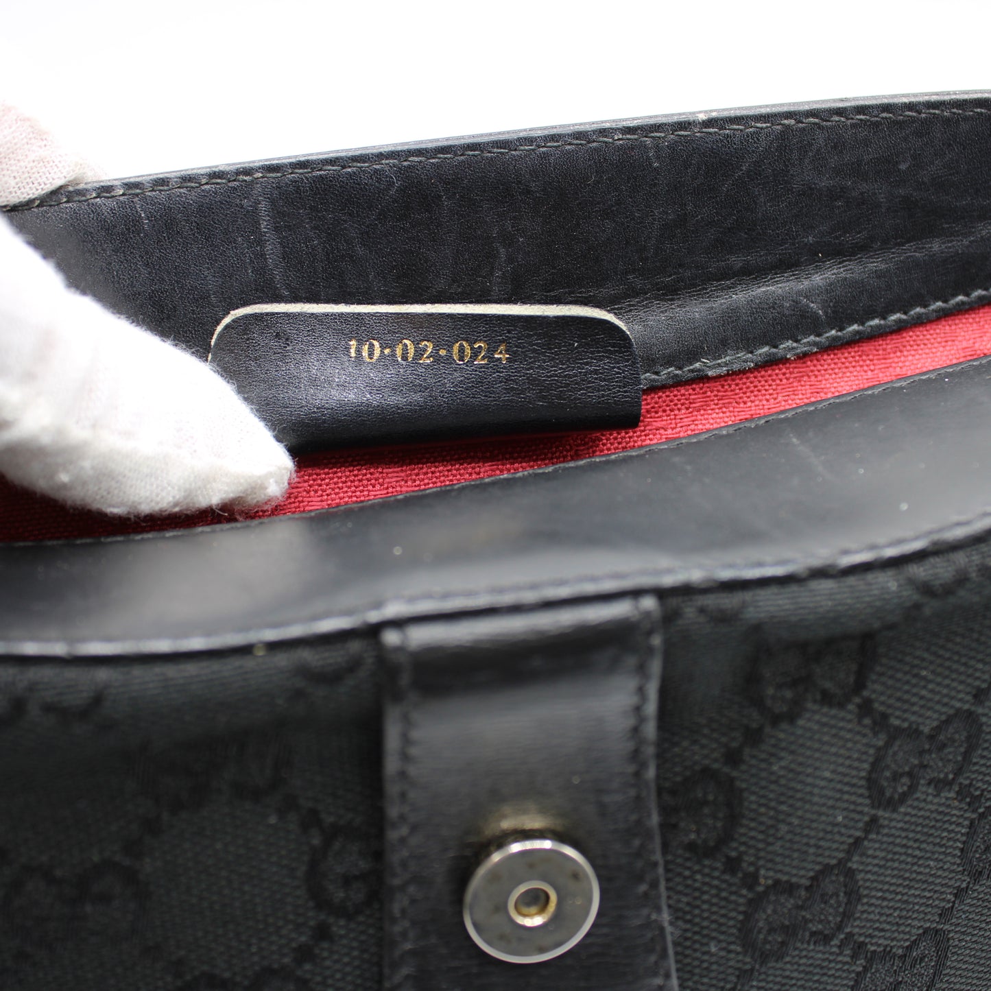 Gucci Black GG Canvas Leather Trim Crossbody Bag