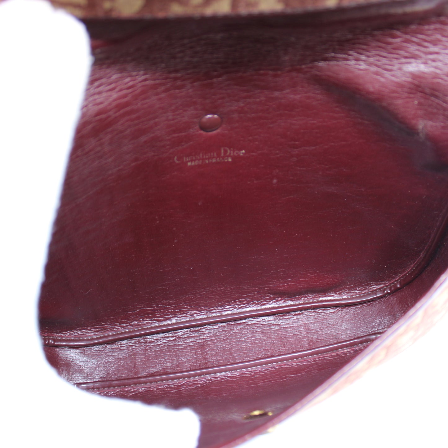 Christian Dior Burgundy Trotter Canvas Leather Shoulder Bag