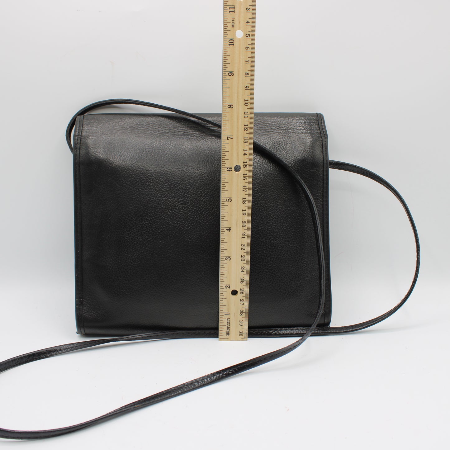 Yves Saint Laurent Black Leather Flap Crossbody Bag