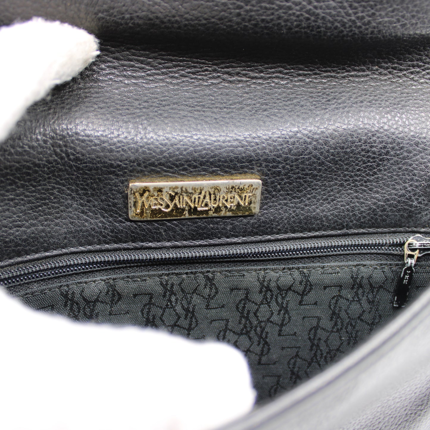 Yves Saint Laurent Black Leather Flap Crossbody Bag