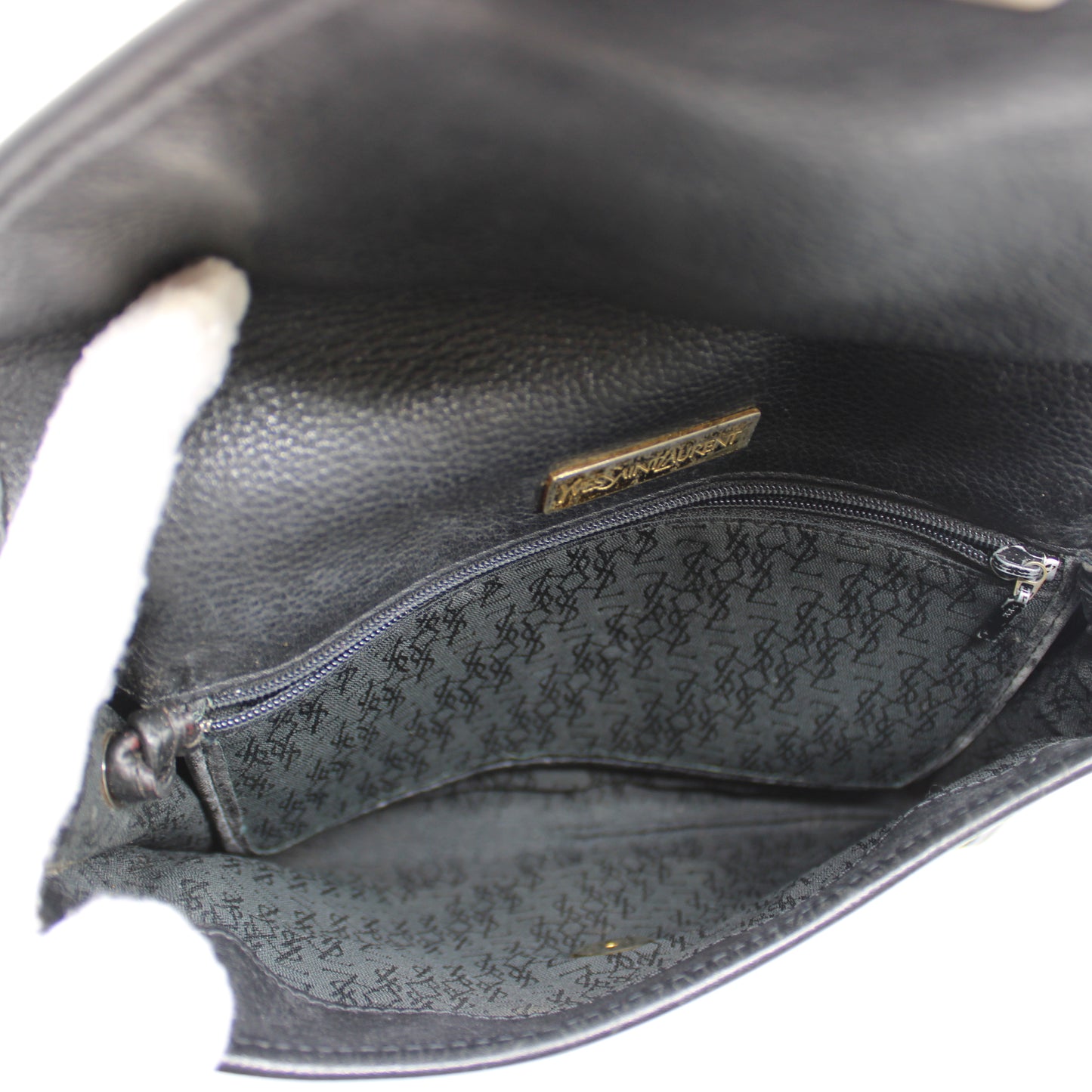 Yves Saint Laurent Black Leather Flap Crossbody Bag