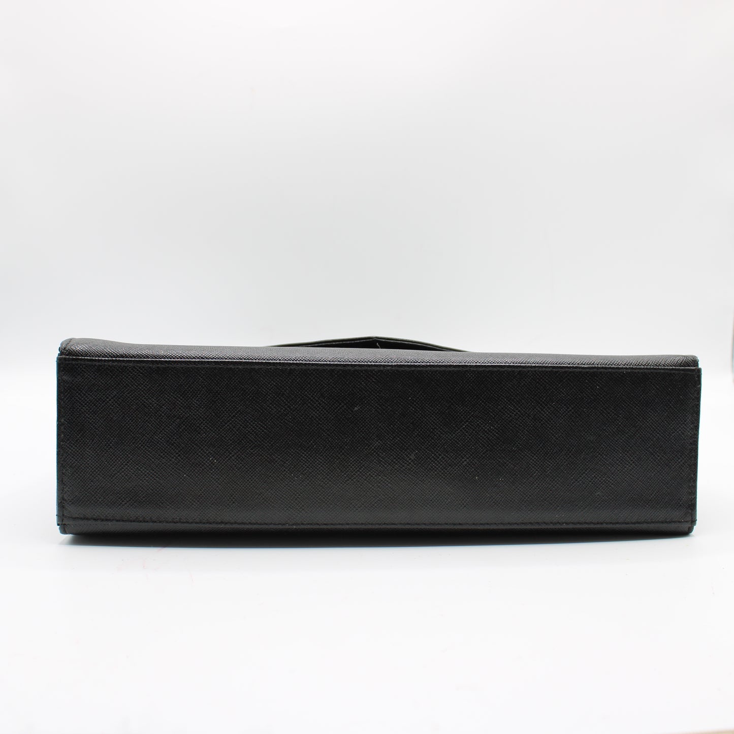 Yves Saint Laurent Black Leather Embossed Flap Top Handle Bag