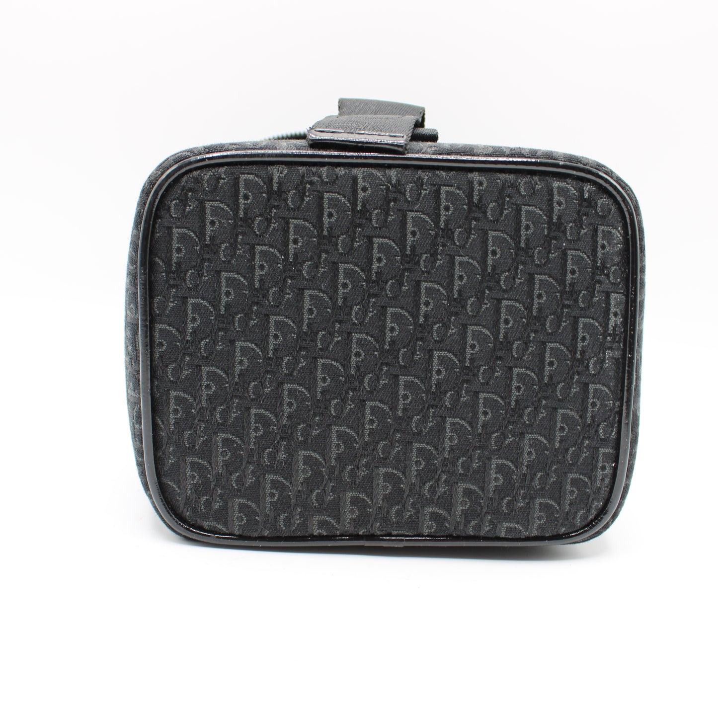 Christian Dior Black Logo Print Vanity Chain Bag