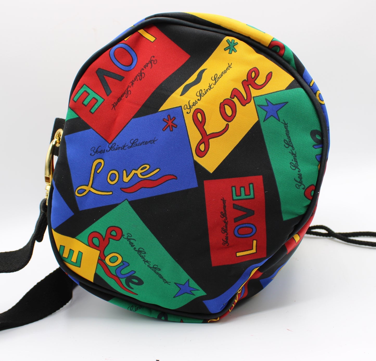 Yves Saint Laurent Multicolor Love Print Drawstring Backpack
