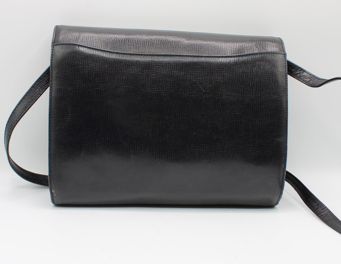 Valentino Garavani Dark Navy Leather Flap Crossbody Clutch