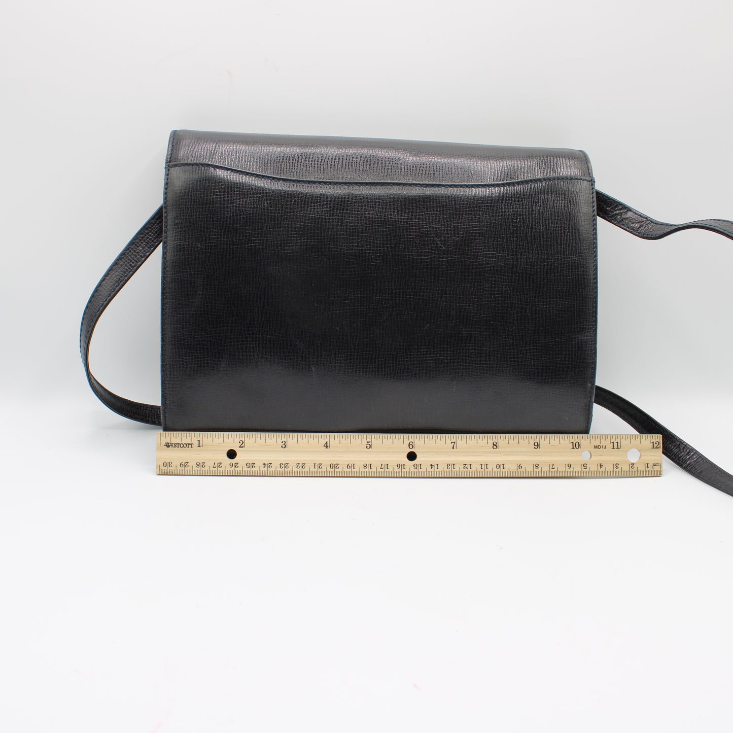 Valentino Garavani Dark Navy Leather Flap Crossbody Clutch