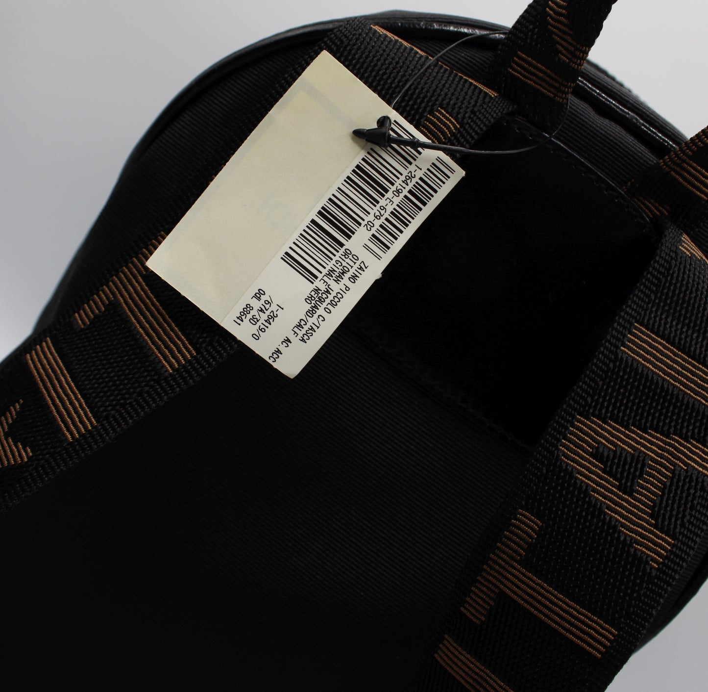 Fendi Black Fendistar Roma Logo Backpack