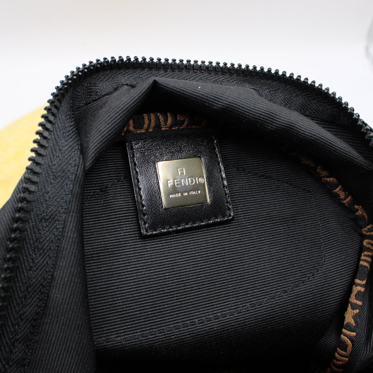 Fendi Black Fendistar Roma Logo Backpack