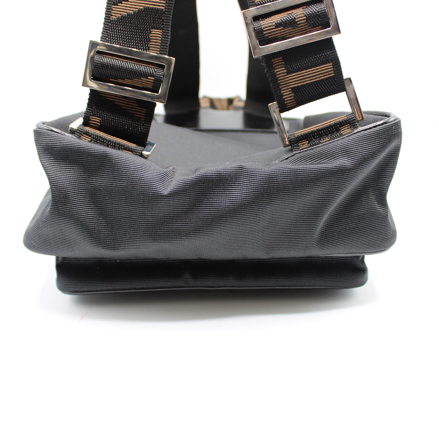 Fendi Black Fendistar Roma Logo Backpack