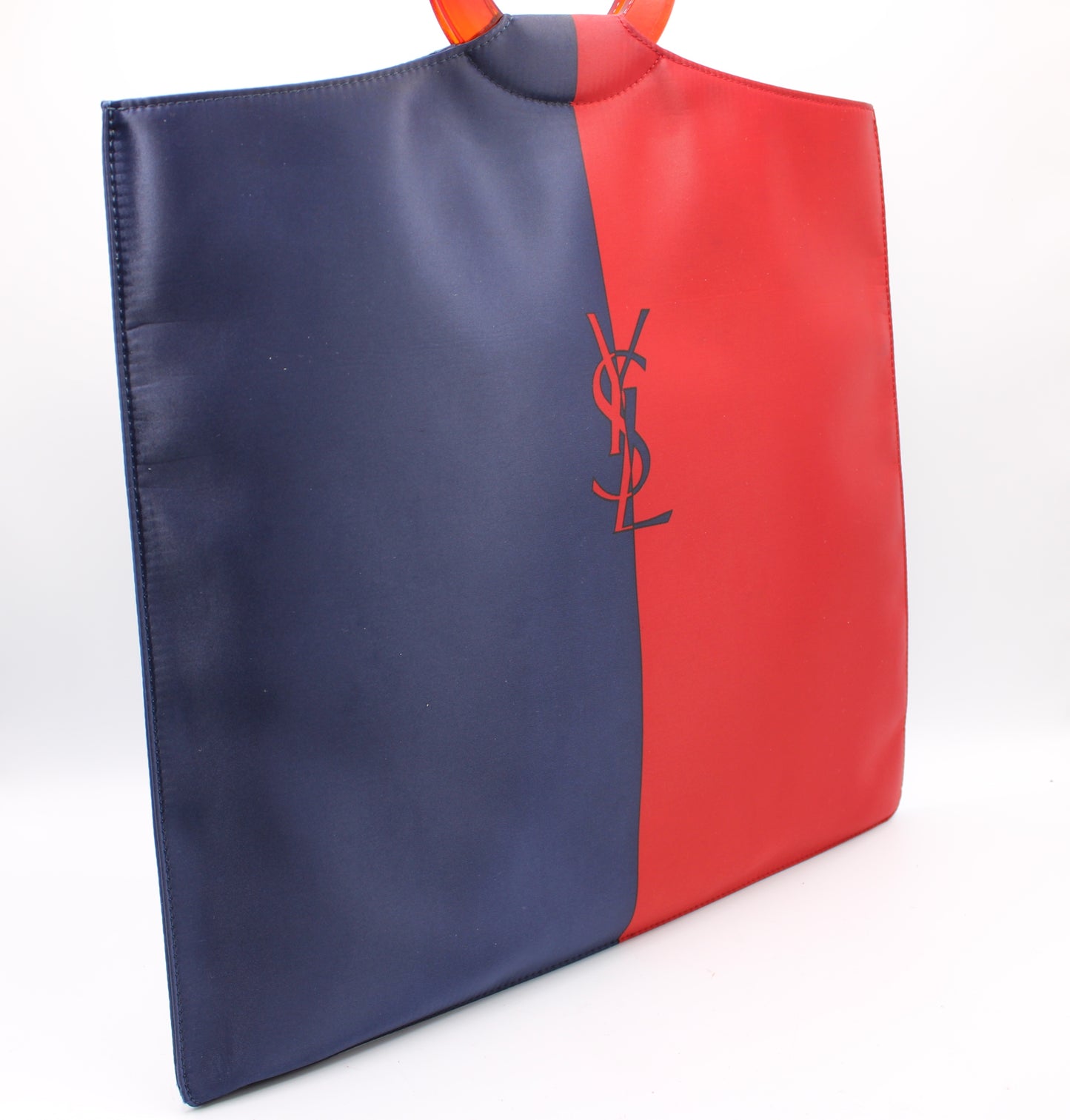 Yves Saint Laurent Red Blue Cloth Tote Bag