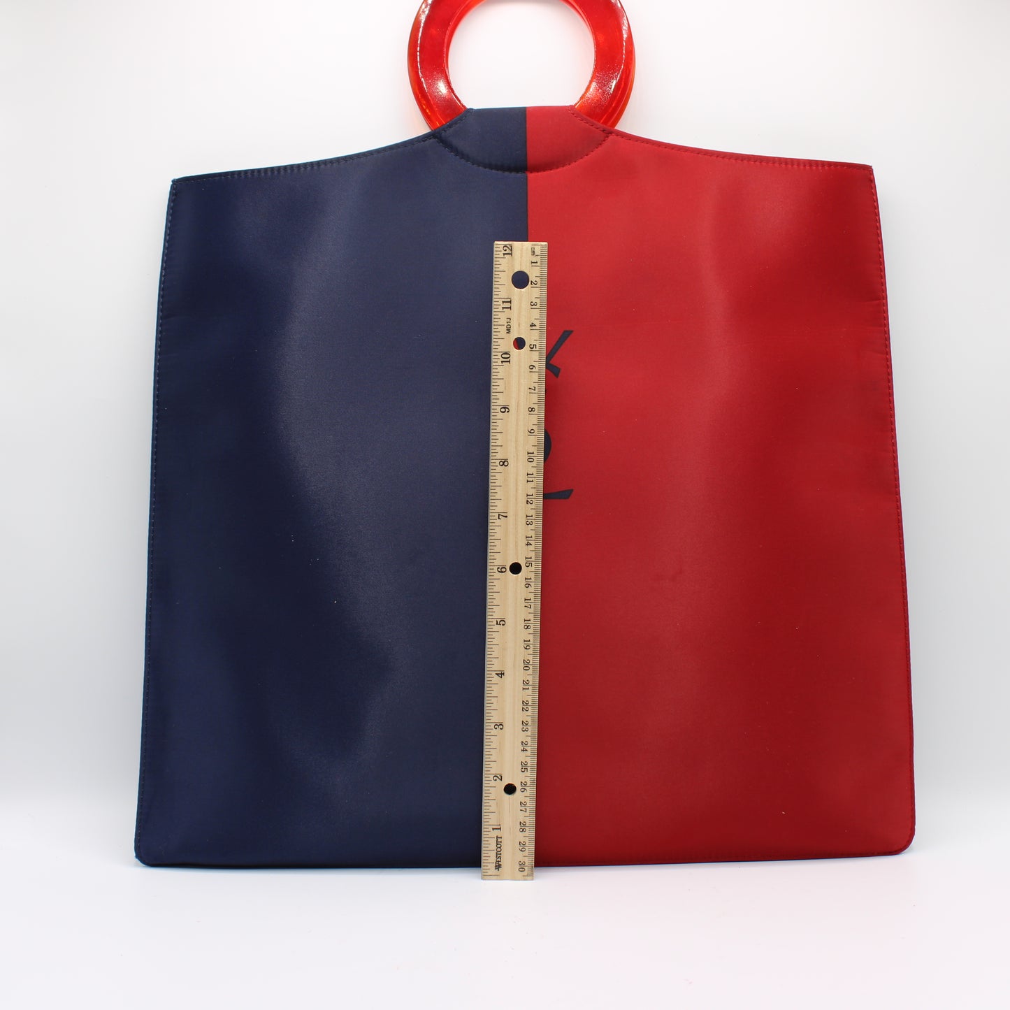 Yves Saint Laurent Red Blue Cloth Tote Bag