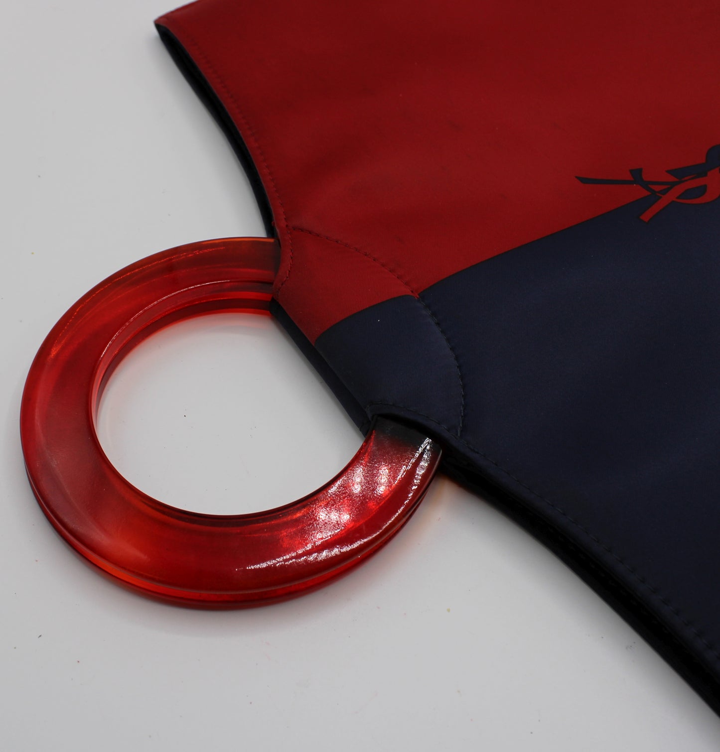 Yves Saint Laurent Red Blue Cloth Tote Bag