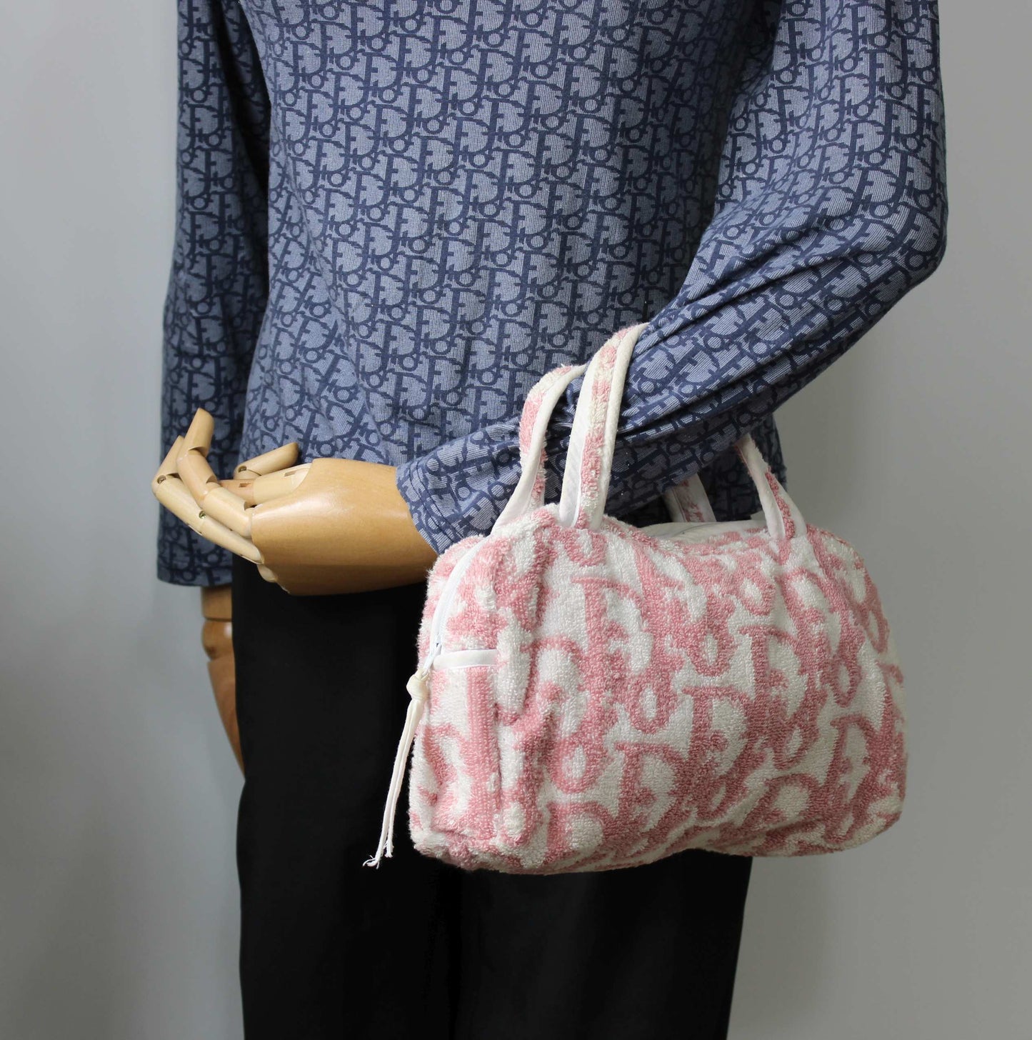 Christian Dior Pink Terry Cloth Oblique Mini Handbag