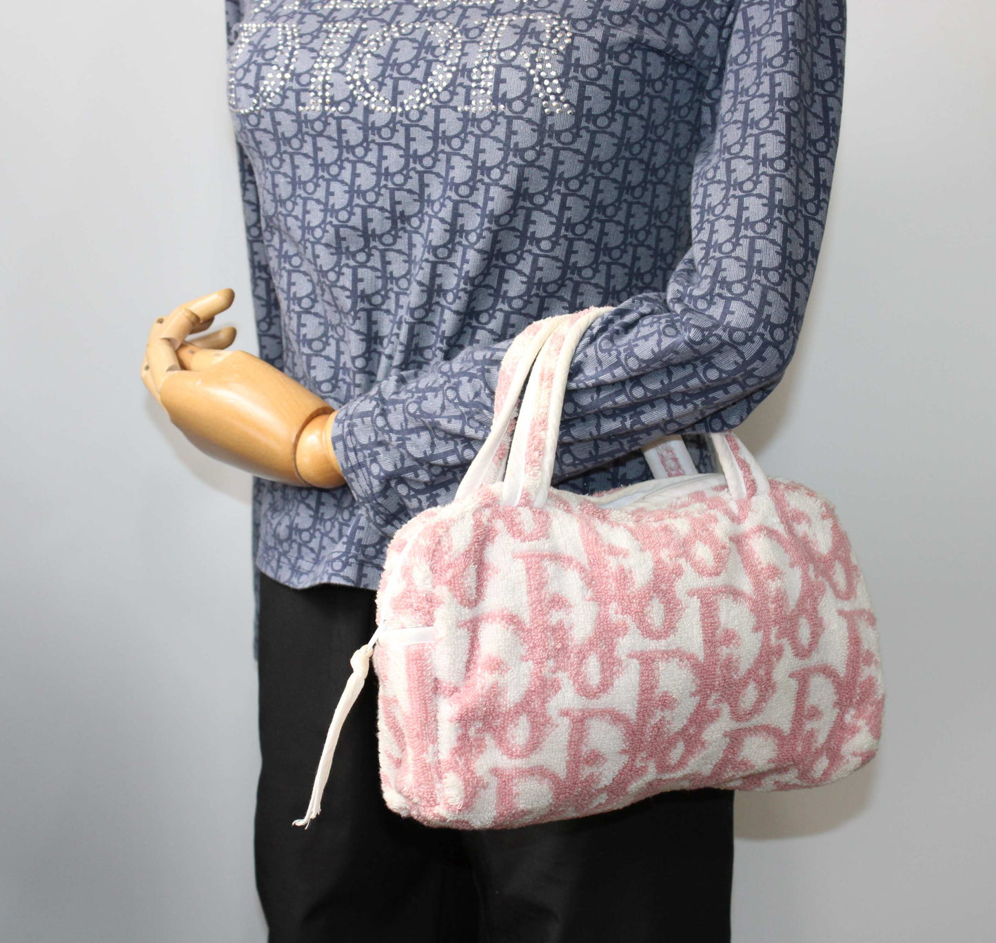 Christian Dior Pink Terry Cloth Oblique Mini Handbag