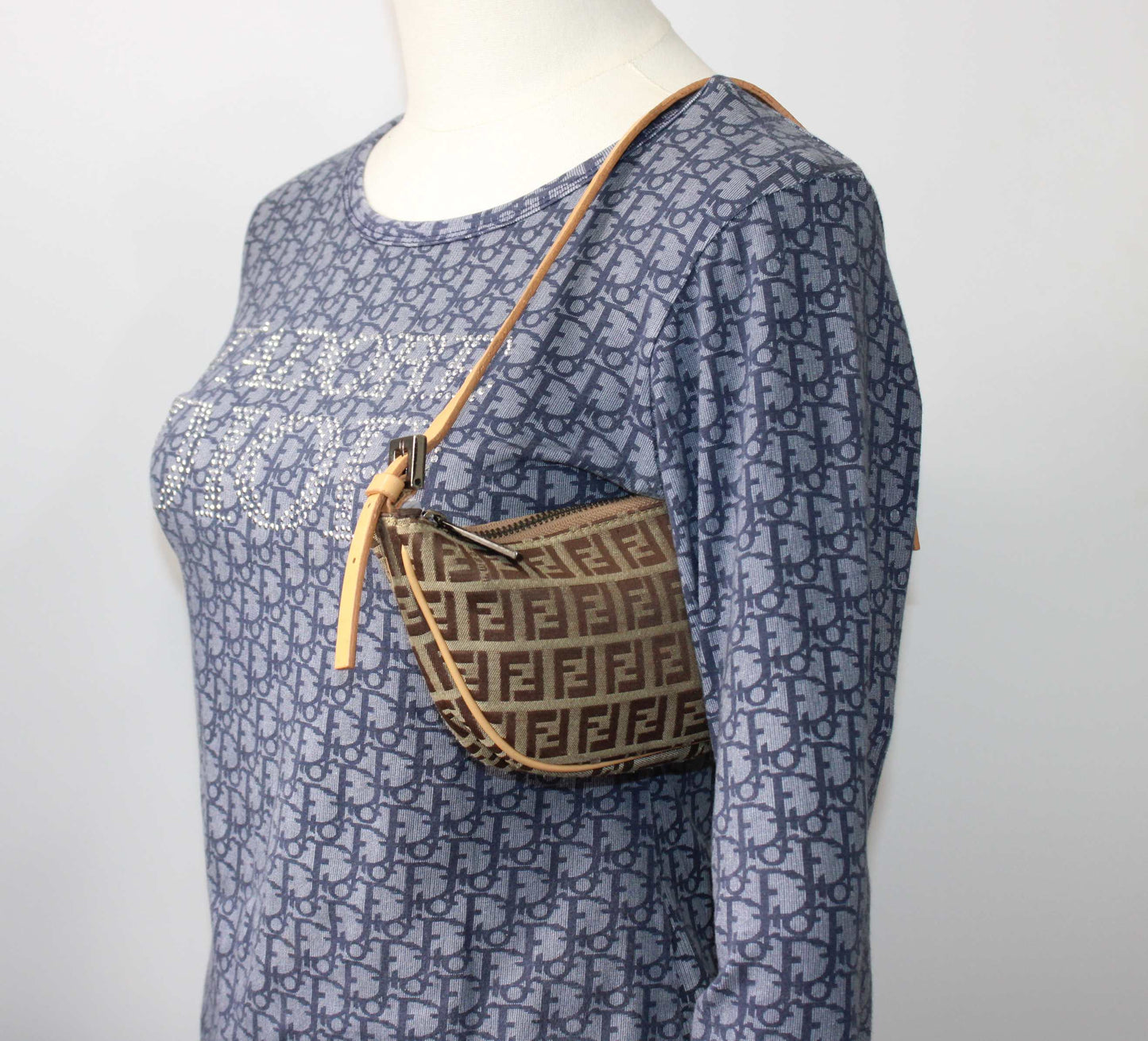 Fendi Zucca Zucchino Pochette Shoulder Bag
