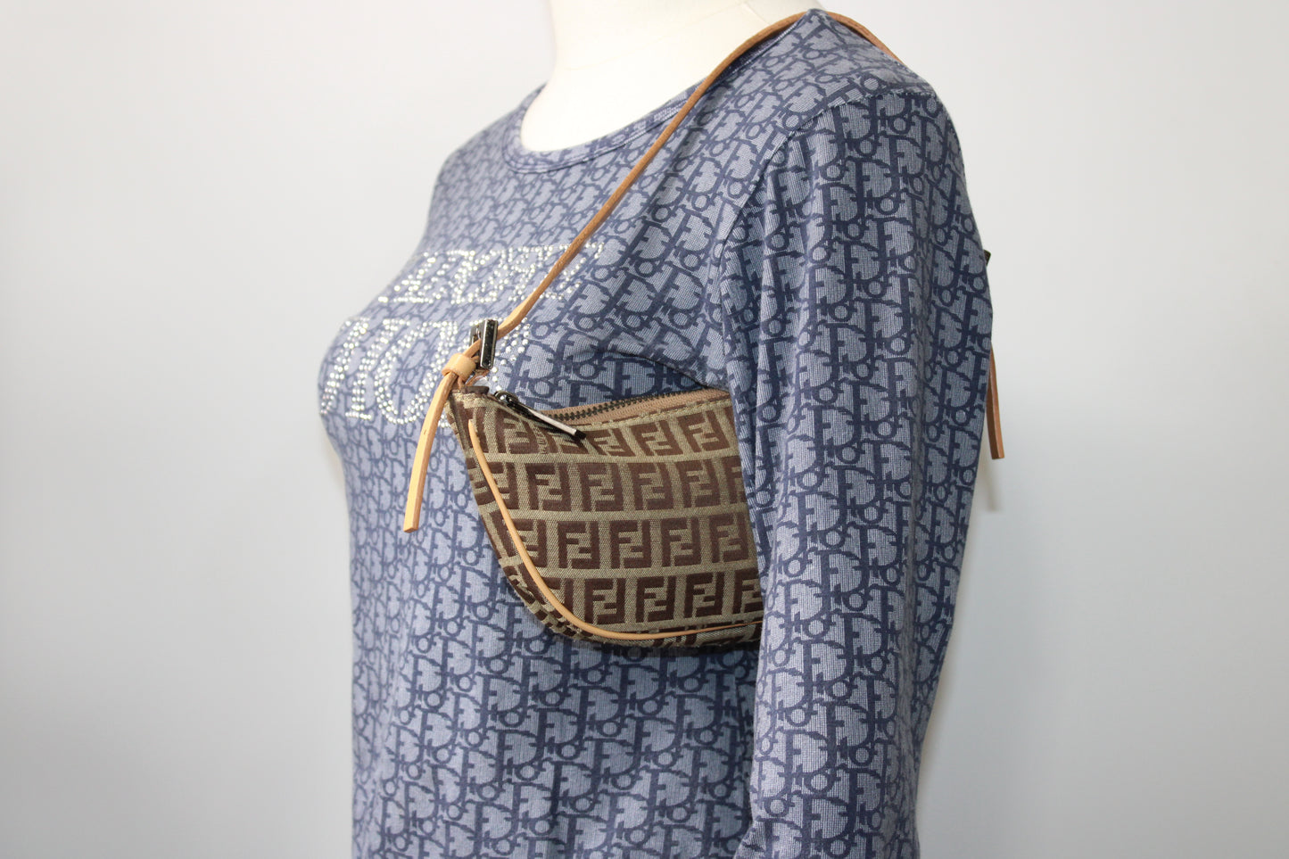 Fendi Zucca Zucchino Pochette Shoulder Bag