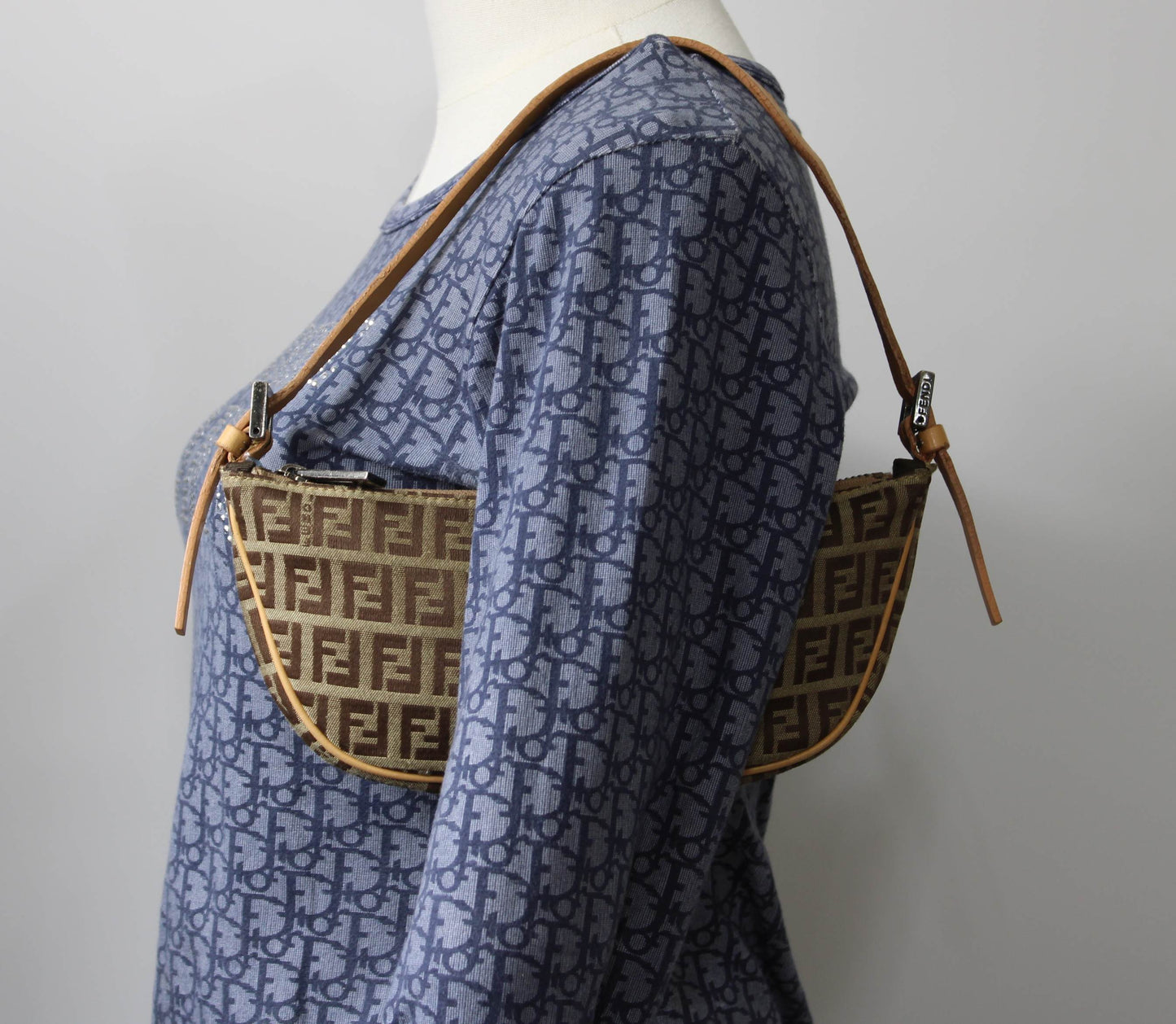 Fendi Zucca Zucchino Pochette Shoulder Bag