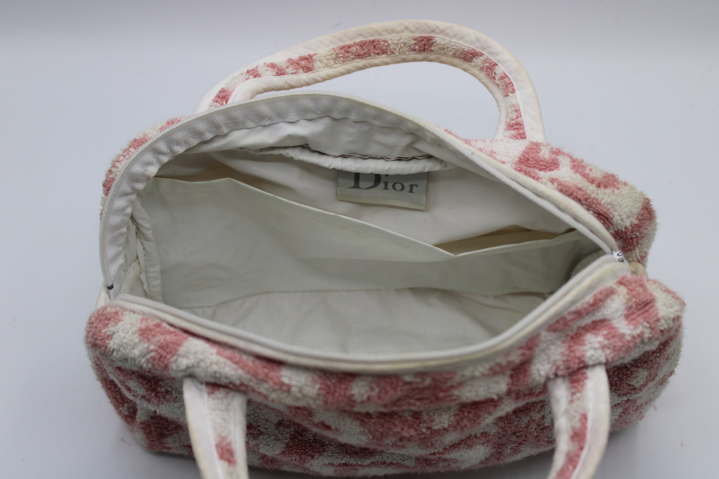 Christian Dior Pink Terry Cloth Oblique Mini Handbag