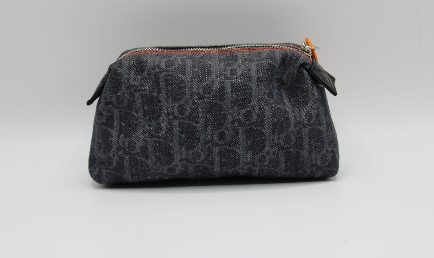 Christian Dior Blue Denim Oblique Flight Pouch