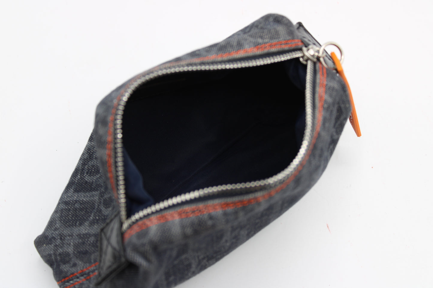 Christian Dior Blue Denim Oblique Flight Pouch