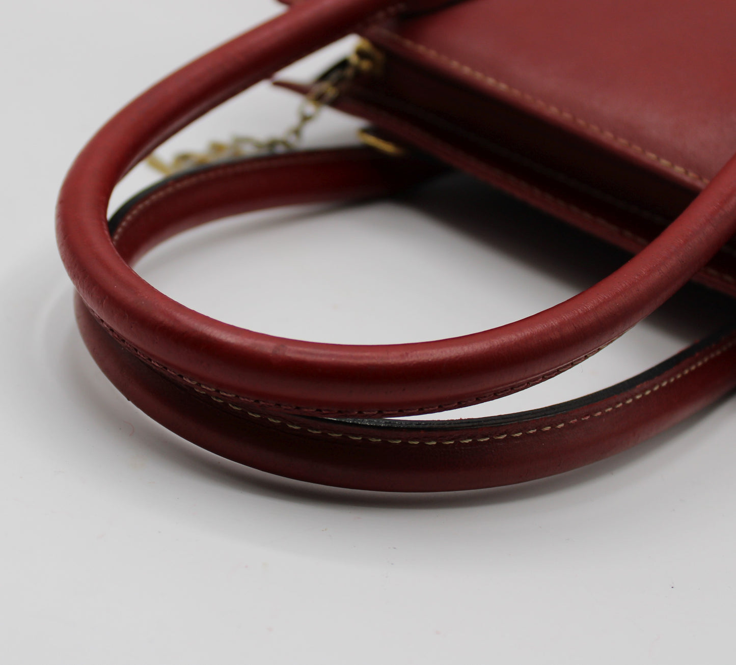 Yves Saint Laurent Burgundy Leather Y Pattern Shoulder Handbag
