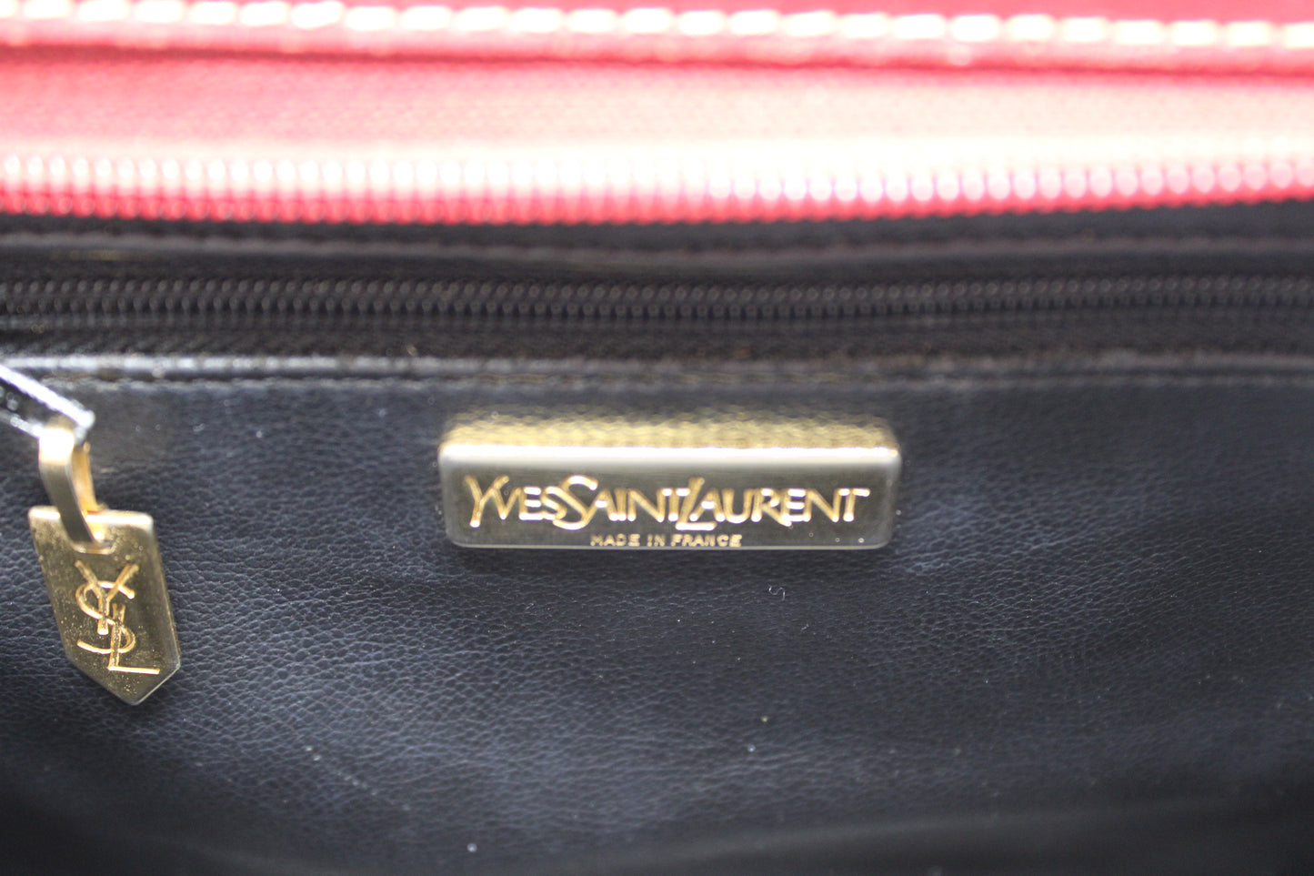 Yves Saint Laurent Burgundy Leather Y Pattern Shoulder Handbag