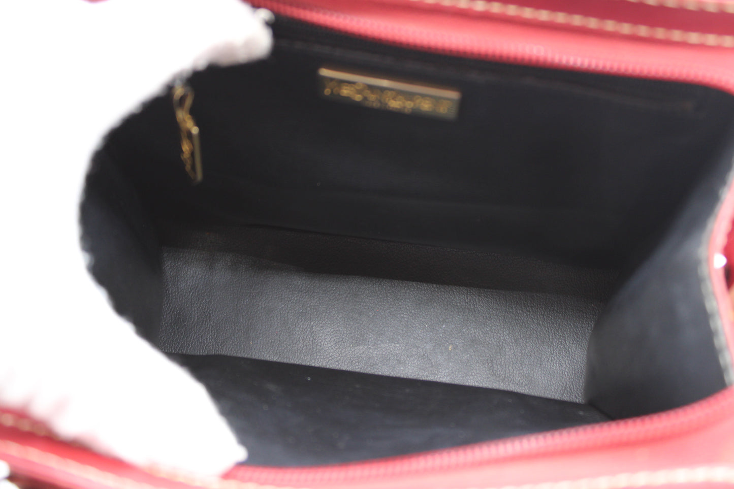 Yves Saint Laurent Burgundy Leather Y Pattern Shoulder Handbag