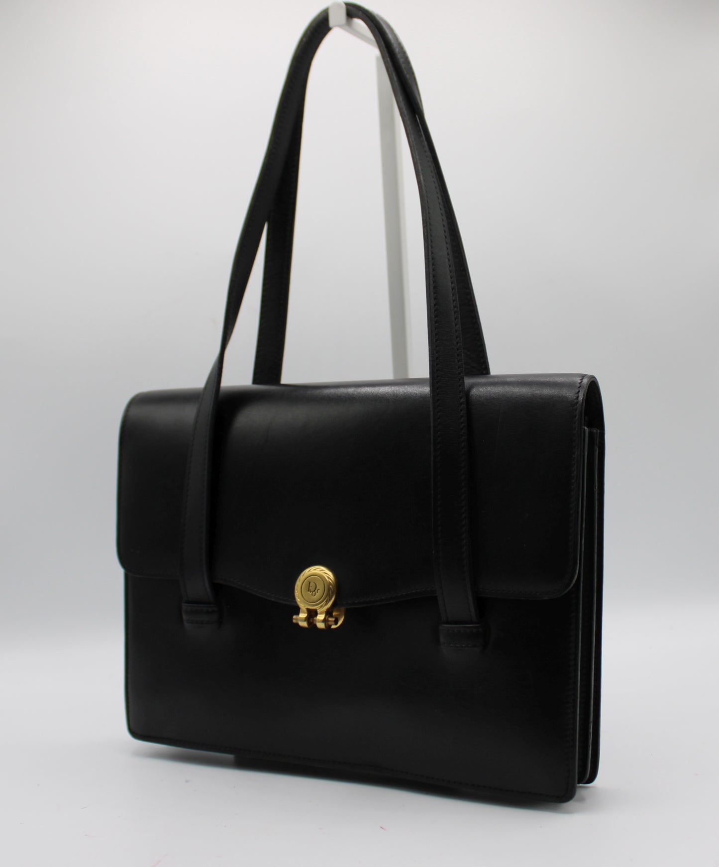 Christian Dior Black Leather Classic Shoulder Handbag