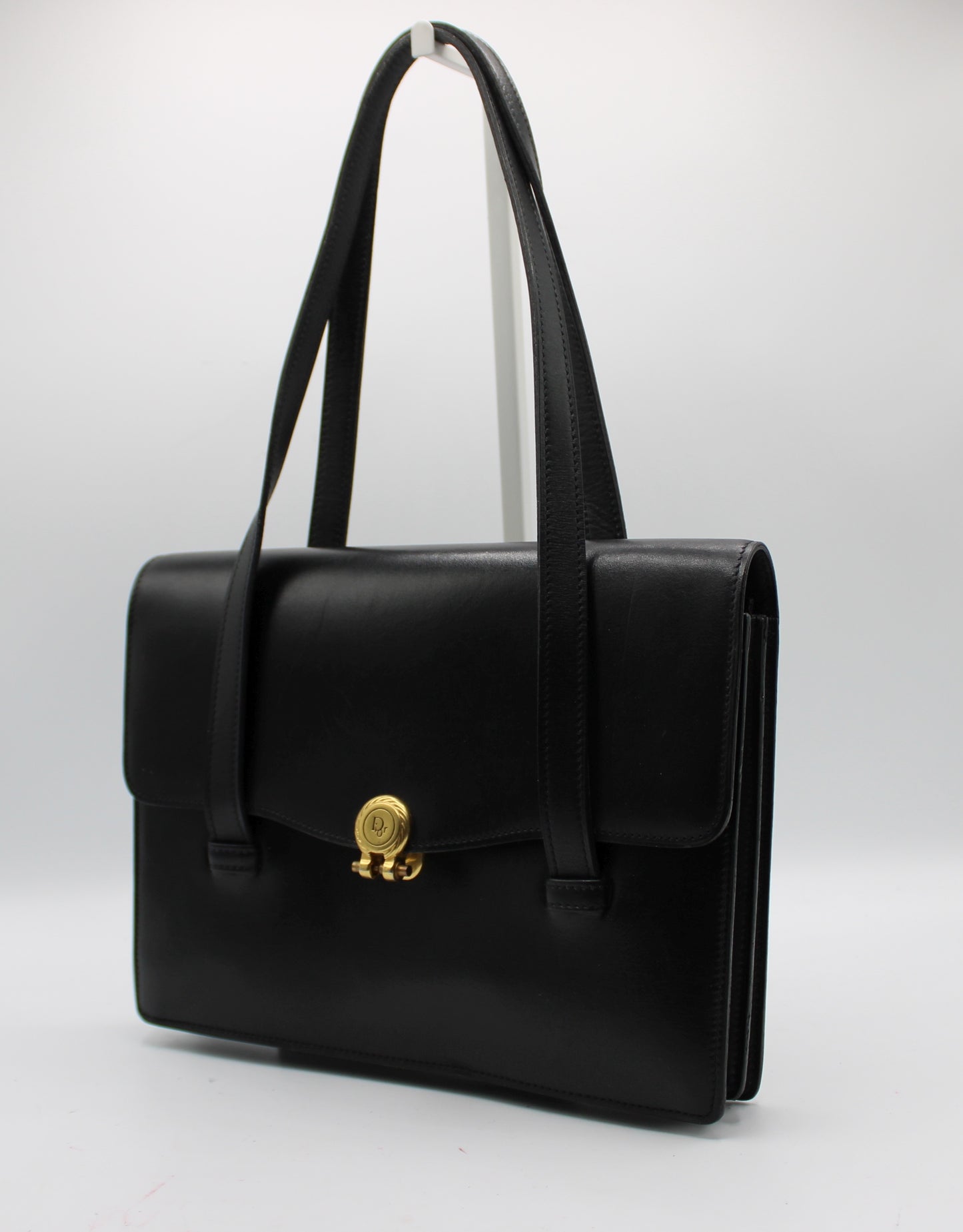 Christian Dior Black Leather Classic Shoulder Handbag
