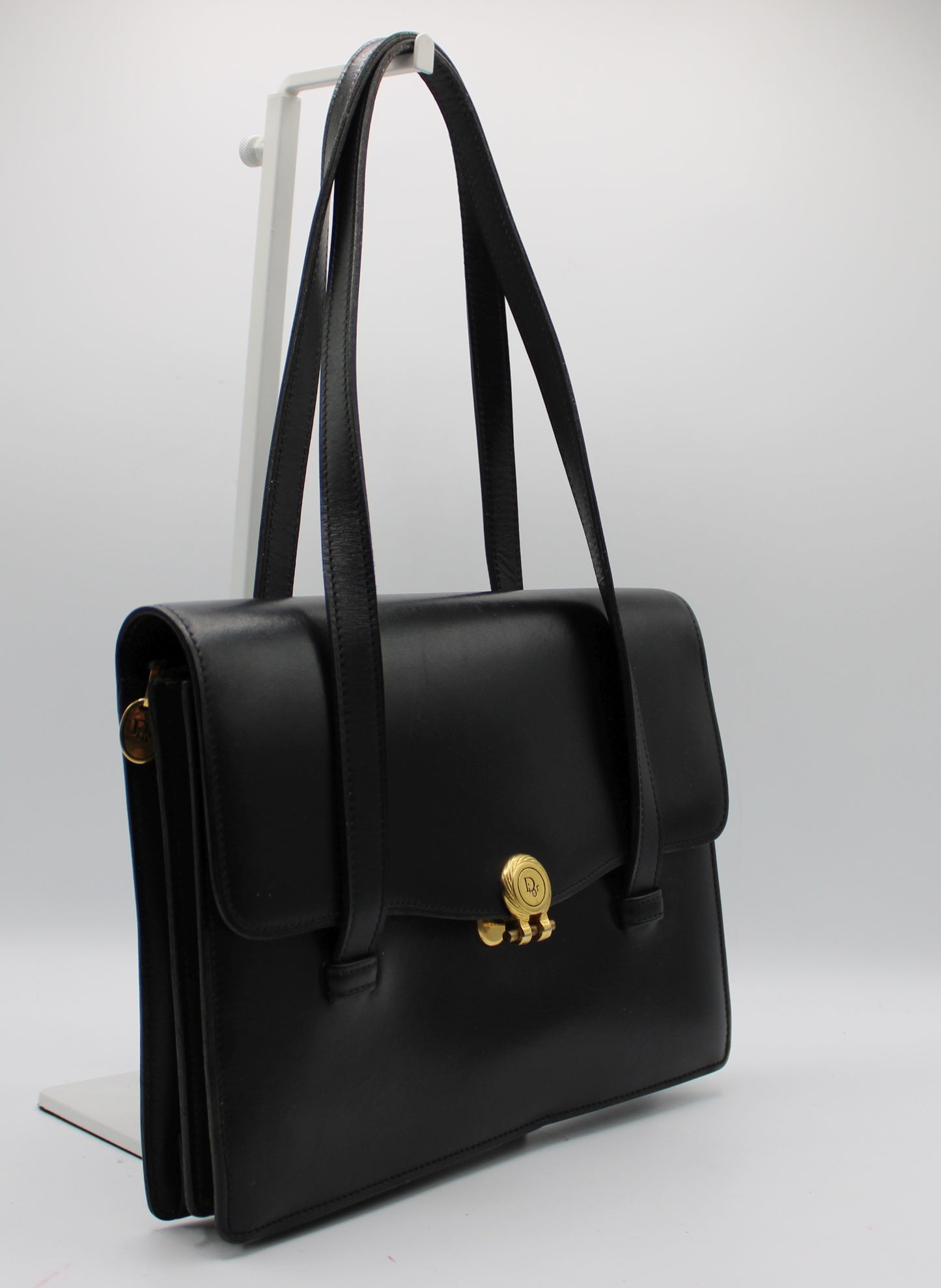 Christian Dior Black Leather Classic Shoulder Handbag