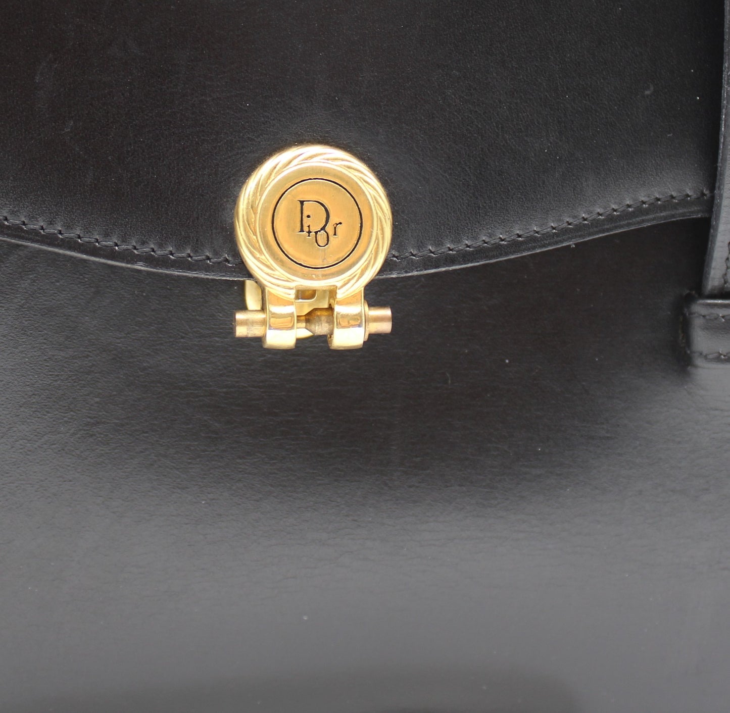 Christian Dior Black Leather Classic Shoulder Handbag