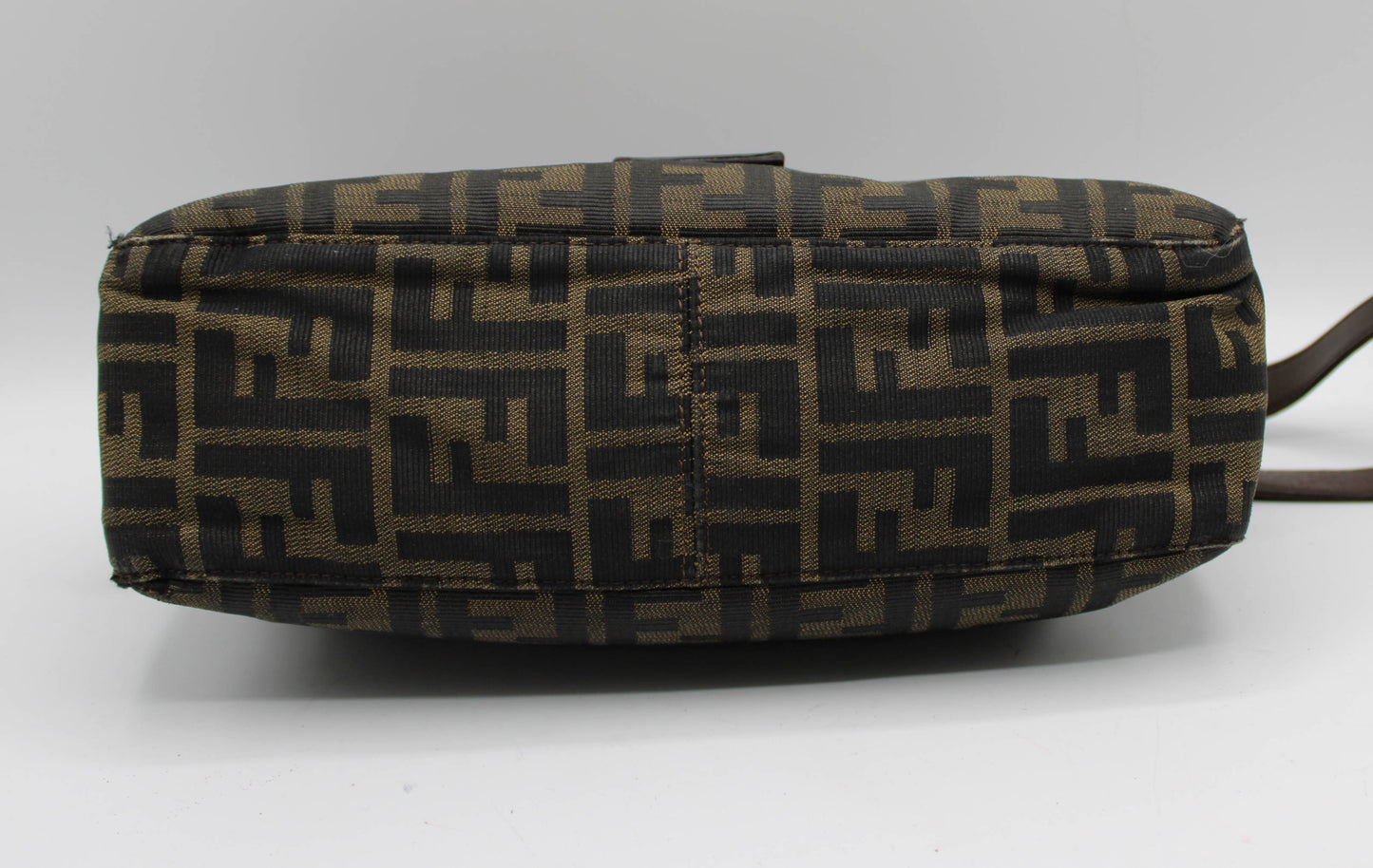 Fendi Brown Zucca Canvas Leather Baguette Shoulder Bag