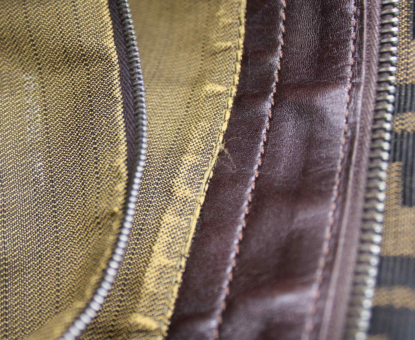 Fendi Brown Zucca Canvas Leather Baguette Shoulder Bag