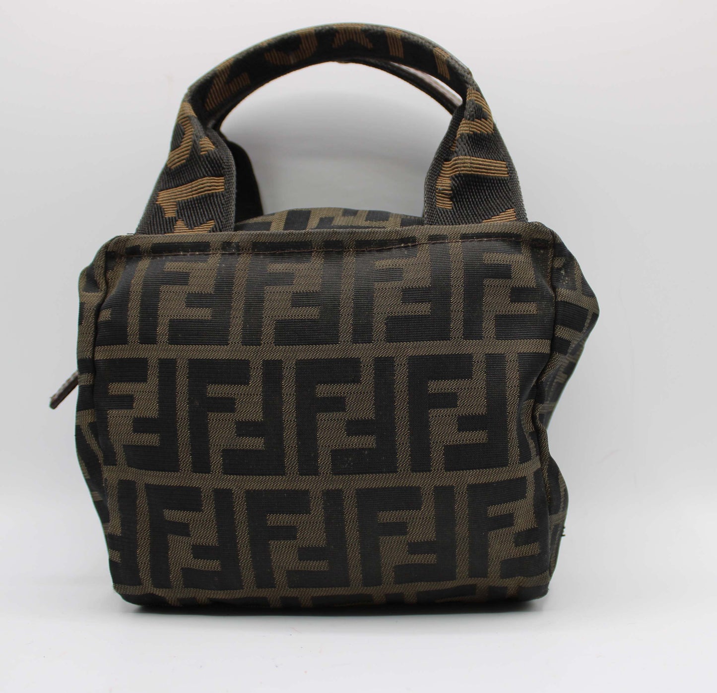 Fendi Brown Zucca Canvas Mini Top Handle Handbag