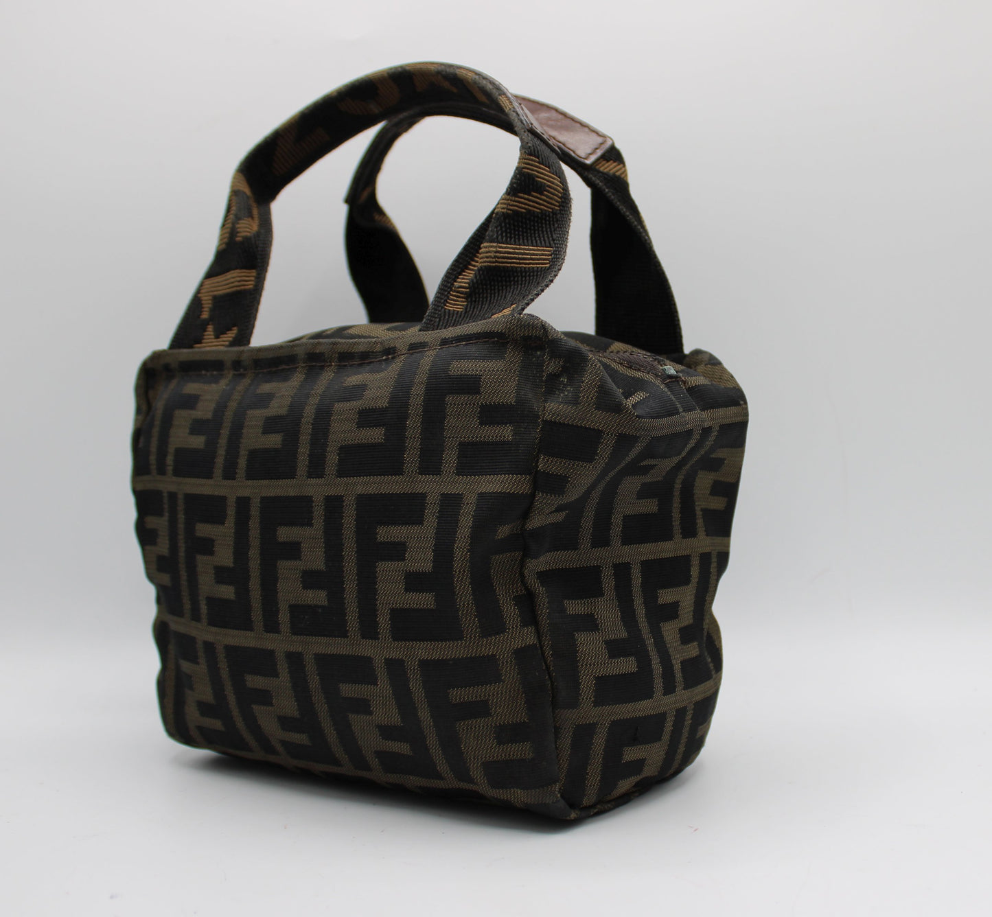 Fendi Brown Zucca Canvas Mini Top Handle Handbag