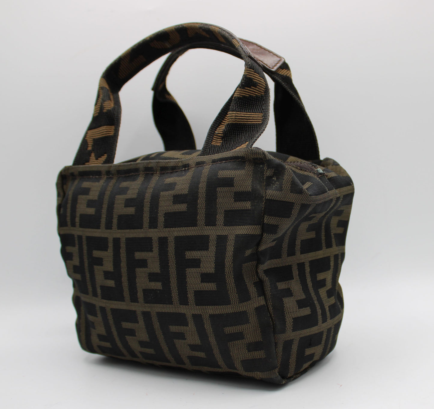 Fendi Brown Zucca Canvas Mini Top Handle Handbag