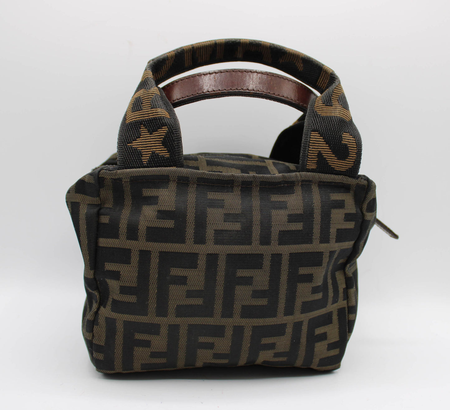 Fendi Brown Zucca Canvas Mini Top Handle Handbag