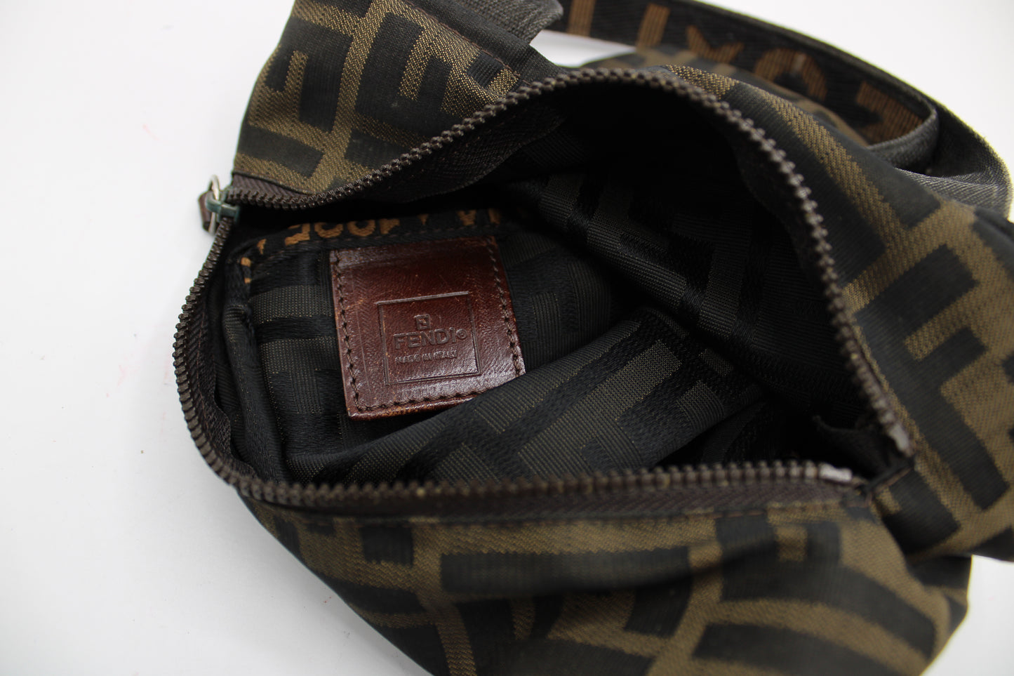 Fendi Brown Zucca Canvas Mini Top Handle Handbag