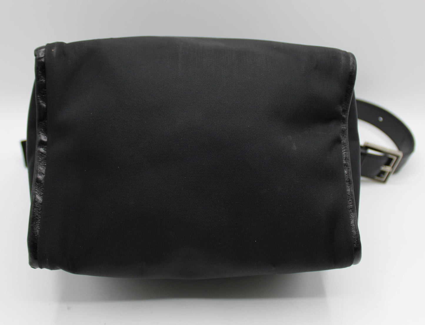 Fendi Black Neoprene Leather Strap Magnetic Logo Shoulder Bag