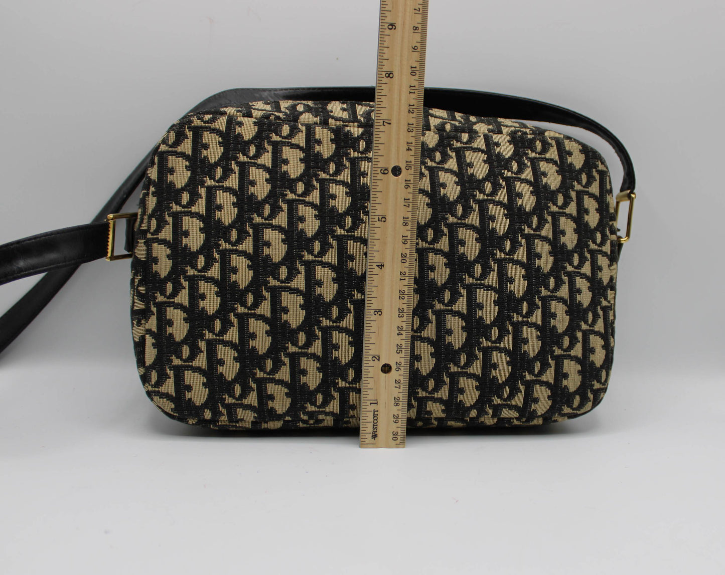 Christian Dior Black Trotter Canvas Leather Strap Shoulder Bag