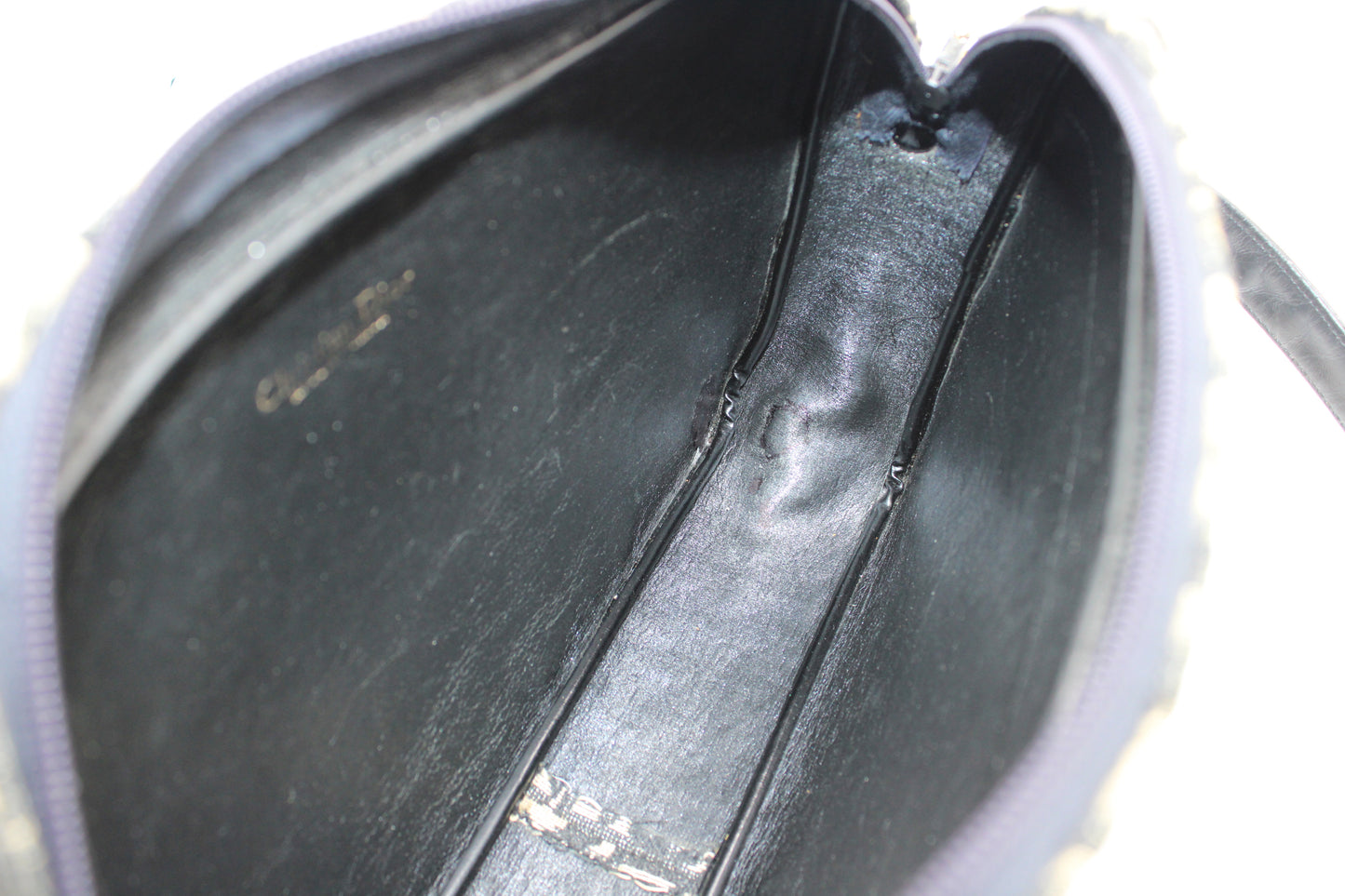 Christian Dior Black Trotter Canvas Leather Strap Shoulder Bag